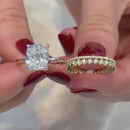 Stylishwe  3.0カラット  イエローゴールド クッションカット 指輪セット