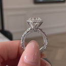 Stylishwe  4.0カラット ホワイトゴールド ラウンドカット 婚約指輪