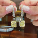 Stylishwe  2PC ラディアントカット イエローサファイア ジュエリーセット