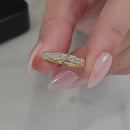 Stylishwe  3.5カラット イエローゴールド エメラルドカット エタニティリング