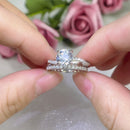 Stylishwe ツイスト 1.25カラット ラウンドカット 指輪セット スターリングシルバー