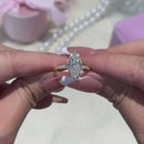 Stylishwe  3.5カラット  イエローゴールド マーキスカット 婚約指輪