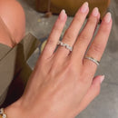 Stylishwe 4.0カラット ホワイトゴールド ペアカット エタニティリング