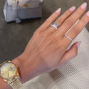 Stylishwe  2.0カラット  ホワイトゴールド ラウンドカット 3PC指輪セット