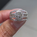 Stylishwe  3.0カラット ホワイトゴールド ラウンドカット 婚約指輪