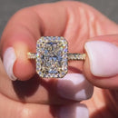 Stylishwe  3.5カラット エレガント イエローゴールド ラディアントカット 婚約指輪