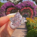 Stylishwe  8.0カラット ホワイトゴールドペアカット  ピンクサファイア婚約指輪