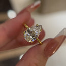 Stylishwe  3.5カラット エレガント イエローゴールド ペアカット 婚約指輪