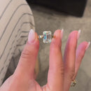 Stylishwe  7.0カラット ゴージャス イエローゴールド エメラルドカット 婚約指輪