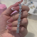 Stylishwe ハートカット ホワイトゴールド ブレスレット レディース スターリングシルバー