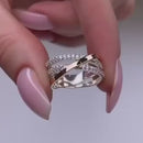 Stylishwe 1.0カラット  3連クロス ラウンドカット エタニティリング