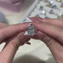 Stylishwe  7.0カラット 豪華 ホワイトゴールド クッションカット 婚約指輪