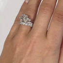 Stylishwe  4.5カラット ホワイトゴールド クッションカット 3PC指輪セット