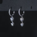 Stylishwe 0.8カラット ラウンドカット モアサナイト ドロップ ピアス