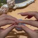 Stylishwe 5.0カラット クラシック クッションカット 婚約指輪 スターリングシルバー