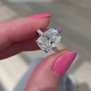 Stylishwe  6.5カラット エレガントホワイトゴールド クッションカット 婚約指輪