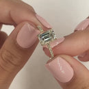 Stylishwe クラシック 3.3カラット エメラルドカット 婚約指輪 スターリングシルバー