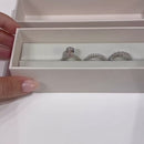 Stylishwe  3.5カラット  ホワイトゴールド オーバルカット 3PC 指輪セット