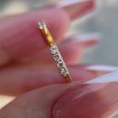 Stylishwe  0.3カラット イエローゴールド ラウンドカット  オープン エタニティリング