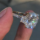 Stylishwe 4.0 Carat Two Tone Yellow Gold Oval Cut Engagement Ring 