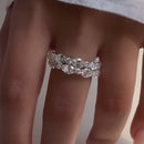 Stylishwe 4.0カラットホワイトゴールド オーバルカット  結婚指輪セット