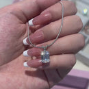 Stylishwe   3.3カラット エメラルドカット ペンダント ネックレス