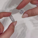 Stylishwe  4.0カラット ホワイトゴールド クッションカット指輪セット