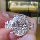 Stylishwe  6.5カラットホワイトゴールド オーバルカット 婚約指輪