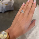 Stylishwe 4.5 carat white gold cushion cut ring set 