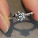 Stylishwe  2.0カラット エレガント ホワイトゴールド ラウンドカット 婚約指輪