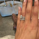 Stylishwe White Gold Oval Cut Ring Set in Sterling Silver 