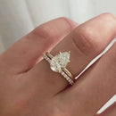 Stylishwe  3.5カラット  イエローゴールド ペアカット 指輪セット