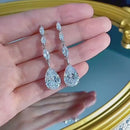 Stylishwe 6.0カラット  ペアカットホワイトゴールド ドロップ ピアス