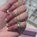 Stylishwe   3.0カラット オーバルカット ペンダント ネックレス