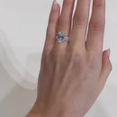 Stylishwe 3.50カラット クラシック オーバルカット 指輪セット スターリングシルバー