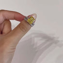 Stylishwe 3.3カラット  イエローストーン ラディアントカット セットリング