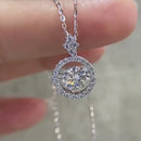 Stylishwe  モアサナイト ラウンドカット おどる ペンダントネックレス