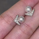 Stylishwe エレガント パール スターリングシルバー ピアス