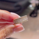 Stylishwe  1.5カラット おしゃれ ピンクゴールド ラウンドカット エタニティリング