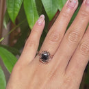 Stylishwe  1.75カラット ピンクゴールド ラディアントカット ブラックストーン 婚約指輪