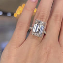 Stylishwe  2PC エメラルドカット ジュエリーセット