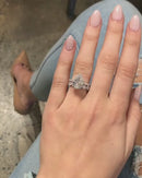 Stylishwe 2.20カラット ヘイロー ペアーカット 指輪セット