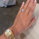 Stylishwe  7.0カラット ホワイトゴールド クッションカット 3PC指輪セット