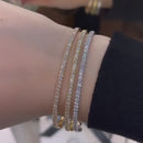 Stylishwe  ホワイトゴールド ラウンドカット ブレスレット