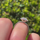 Stylishwe ダブルヘイロー クッションカット 婚約指輪 スターリングシルバー