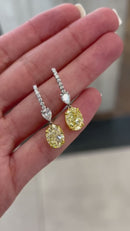 Stylishwe 3.5カラット イエローサファイア スターリングシルバー ピアス