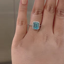 Stylishwe Halo 4.0 Carat Aquamarine Ring 