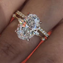 Stylishwe  4.0カラット  イエローゴールド オーバルカット 指輪セット