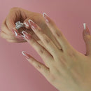 Stylishwe 5.5カラット クッションカット ホワイトサファイア 婚約指輪