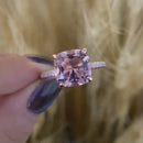 Stylishwe  2PC モルガナイトピンク クッションカット ジュエリーセット